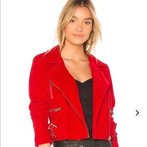 Lovers & Friends Red Velvet Pierce Moto Jacket, Perfect Condition - REVOLVE